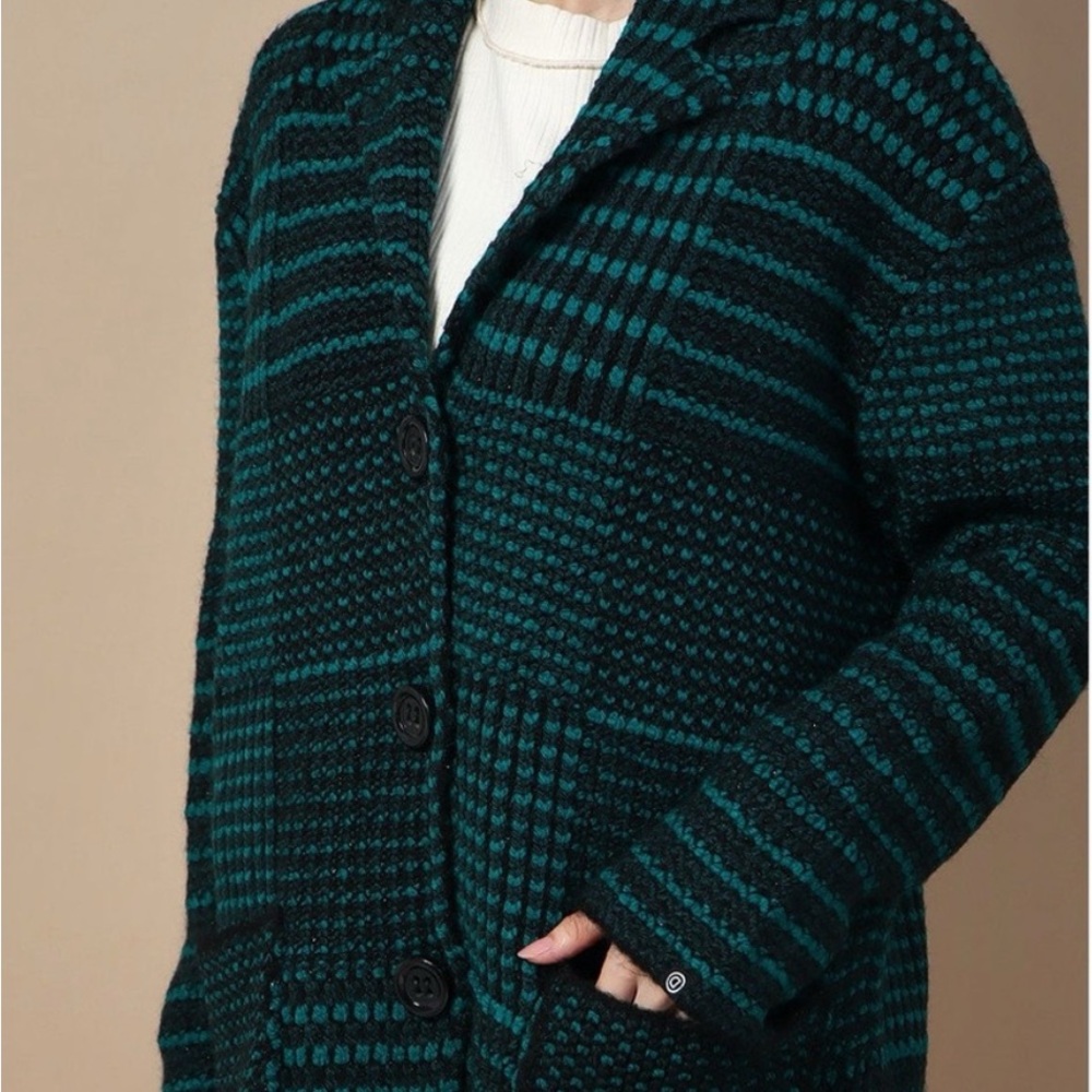 Desigual Teal and Black Knit Sweater - Picture 5 of 9